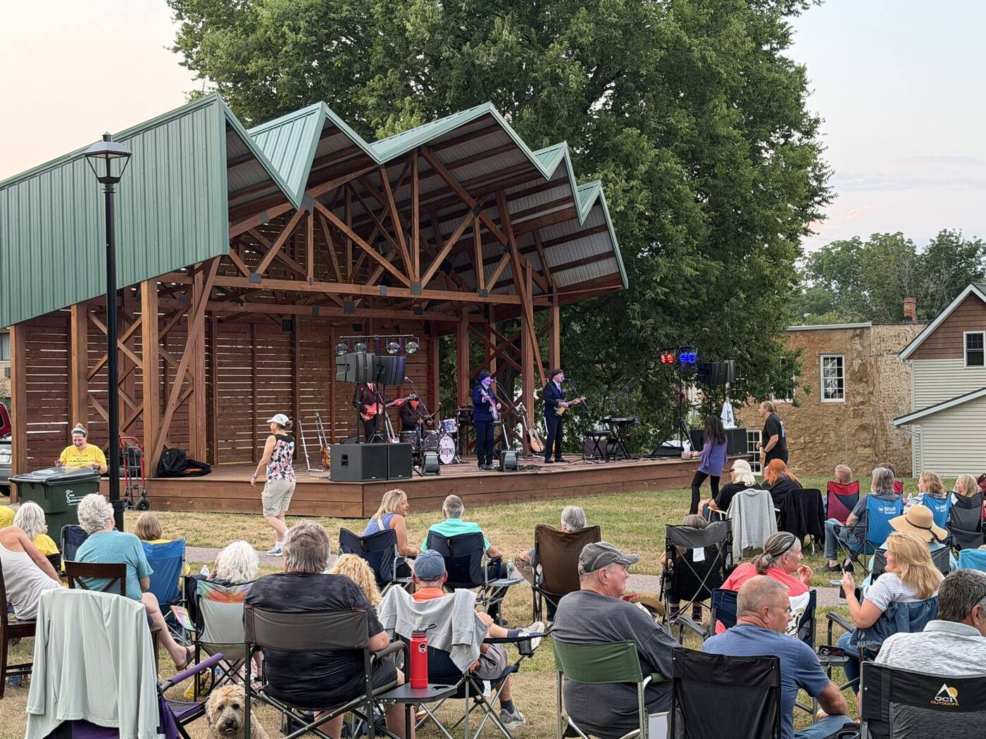 The Britins performing on the Mazomanie Performing Arts Pavilion stage
