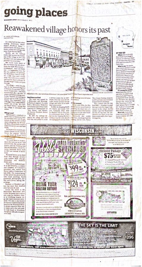 Star Tribune Travel, Reawakened village honors its past, October 12, 2008