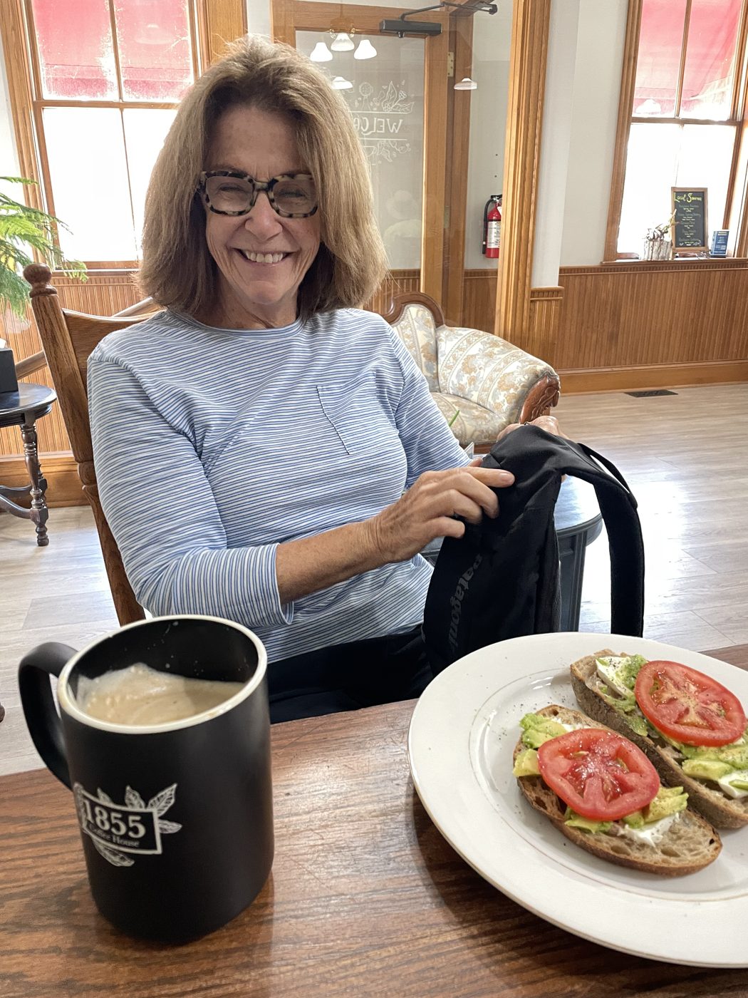 Mom with her avocado toast